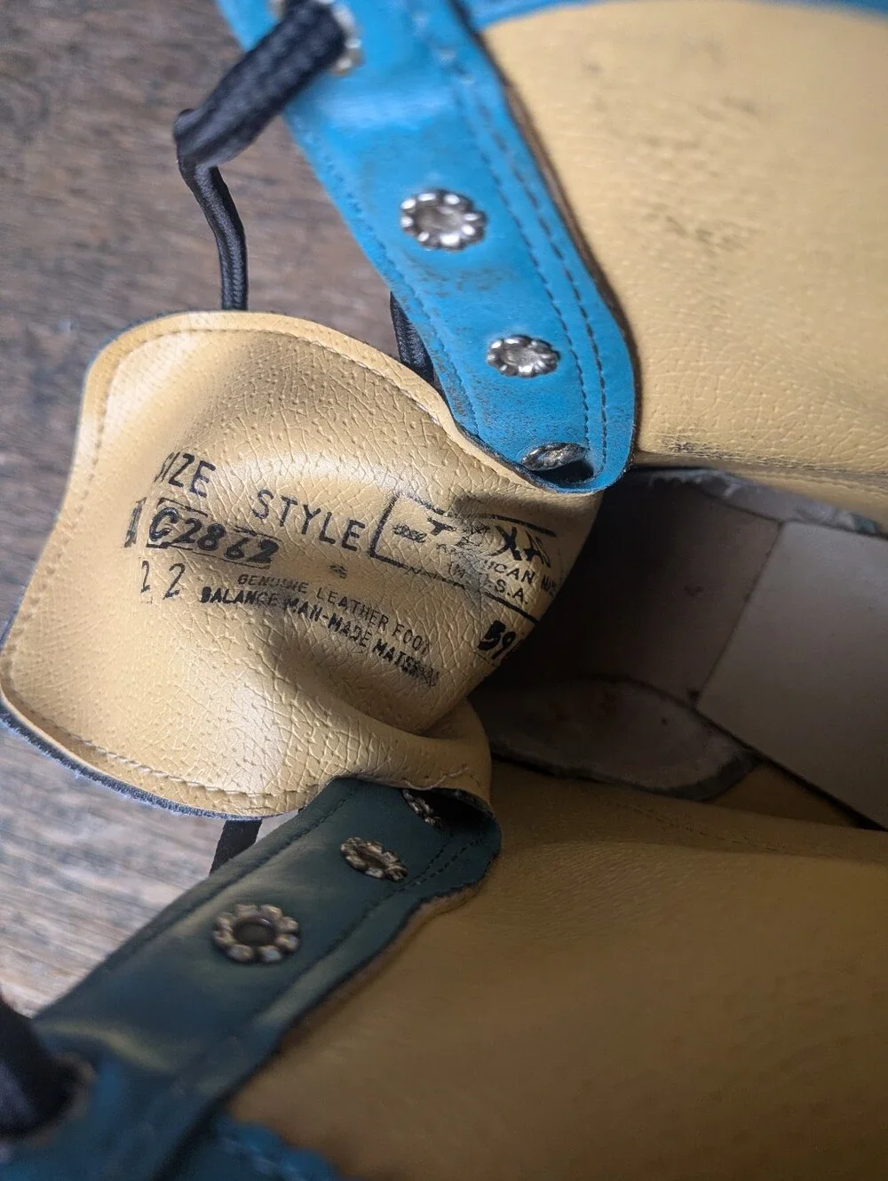 Kids Vintage Teal Roper Style Riding Boots